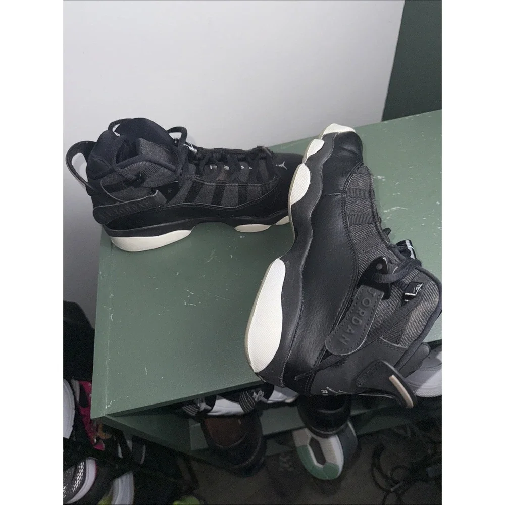 NIKE AIR JORDAN 6 RINGS GS‎ BLACK COLOR#323419- SIZE 5.5Y Or Women's 7